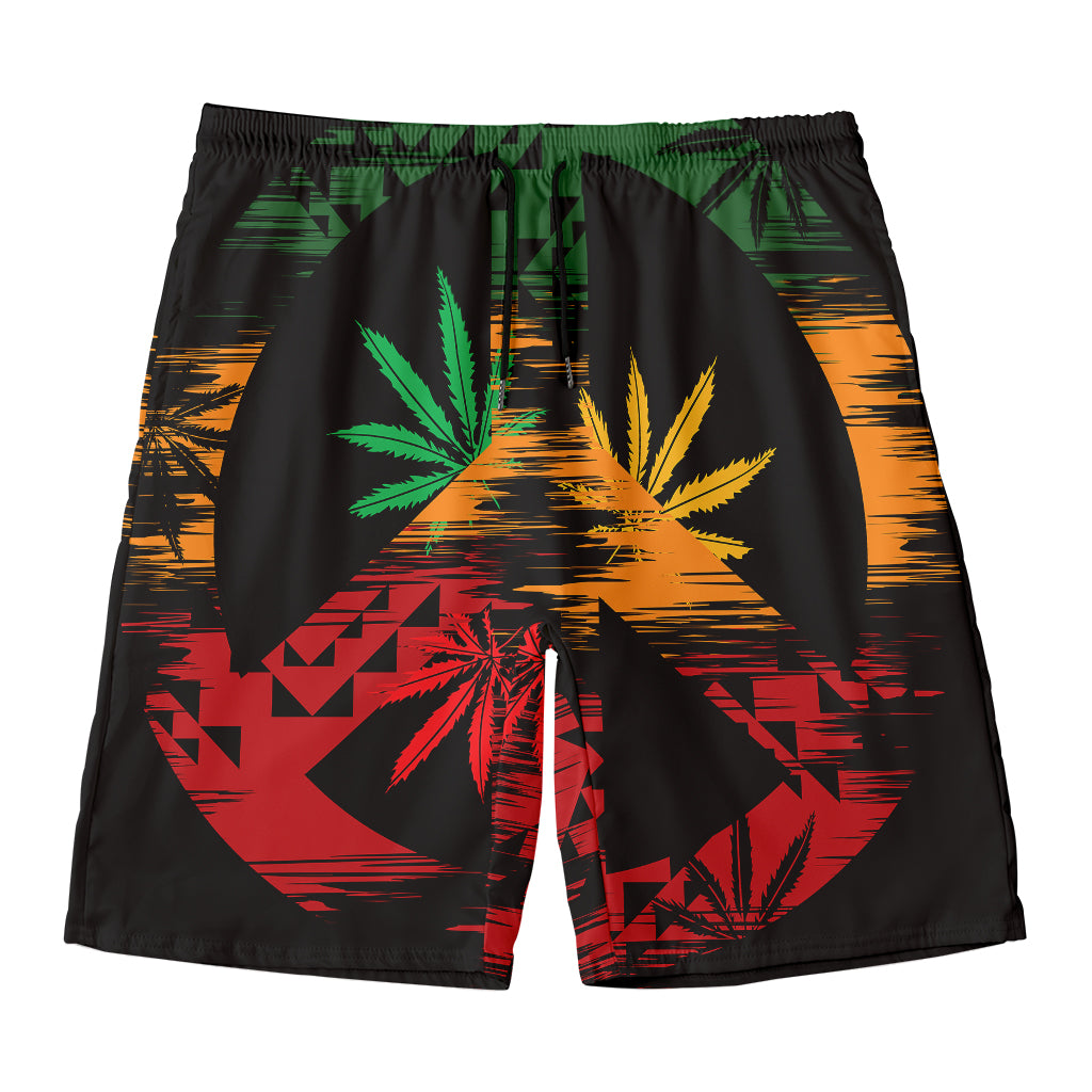 Rasta Peace Sign Print Men's Swim Trunks