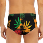 Rasta Peace Sign Print Men's Triangle Swim Briefs
