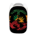 Rasta Peace Sign Print Mesh Laundry Hamper