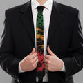Rasta Peace Sign Print Necktie