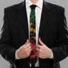 Rasta Peace Sign Print Necktie