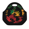 Rasta Peace Sign Print Neoprene Lunch Bag