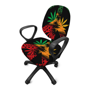 Rasta Peace Sign Print Office Chair Cover