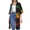 Rasta Peace Sign Print Open Front Beach Cover Up