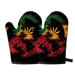 Rasta Peace Sign Print Oven Mitts