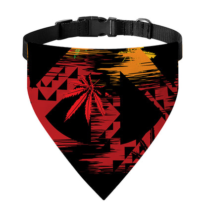 Rasta Peace Sign Print Over The Collar Dog Bandana