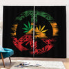 Rasta Peace Sign Print Pencil Pleat Curtains