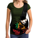 Rasta Peace Sign Print Pet Sling Carrier