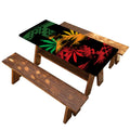 Rasta Peace Sign Print Picnic Table Cover