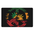 Rasta Peace Sign Print Polyester Doormat