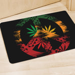 Rasta Peace Sign Print Polyester Doormat