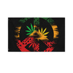 Rasta Peace Sign Print Polyester Flag