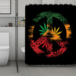Rasta Peace Sign Print Polyester Shower Curtain