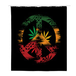 Rasta Peace Sign Print Polyester Shower Curtain
