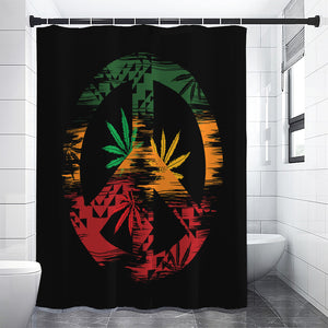 Rasta Peace Sign Print Premium Shower Curtain