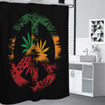 Rasta Peace Sign Print Premium Shower Curtain