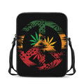 Rasta Peace Sign Print Rectangular Crossbody Bag