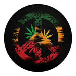 Rasta Peace Sign Print Round Blanket