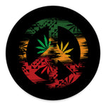 Rasta Peace Sign Print Round Floor Mat