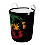Rasta Peace Sign Print Round Laundry Basket