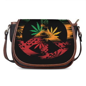 Rasta Peace Sign Print Saddle Bag