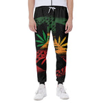 Rasta Peace Sign Print Scuba Joggers