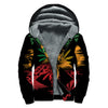 Rasta Peace Sign Print Sherpa Lined Zip Up Hoodie