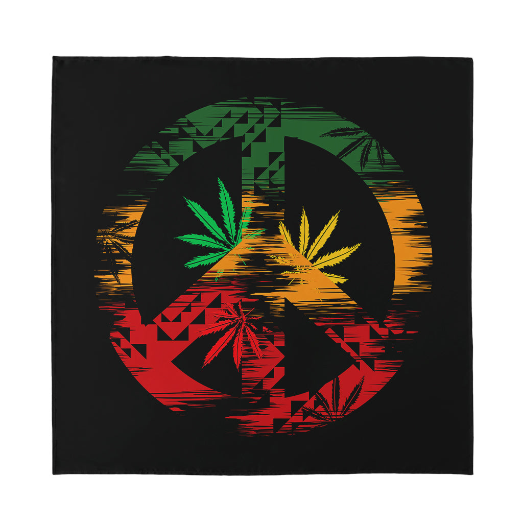 Rasta Peace Sign Print Silk Bandana