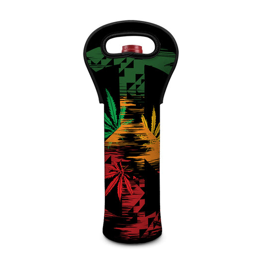 Rasta Peace Sign Print Single Neoprene Wine Tote