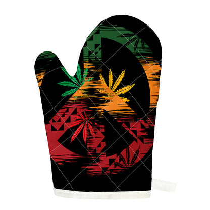 Rasta Peace Sign Print Single Oven Mitt