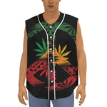 Rasta Peace Sign Print Sleeveless Baseball Jersey