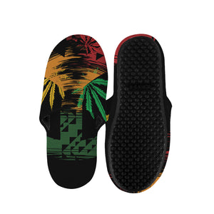 Rasta Peace Sign Print Slippers