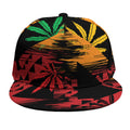 Rasta Peace Sign Print Snapback Cap
