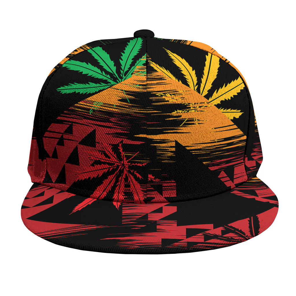 Rasta Peace Sign Print Snapback Cap