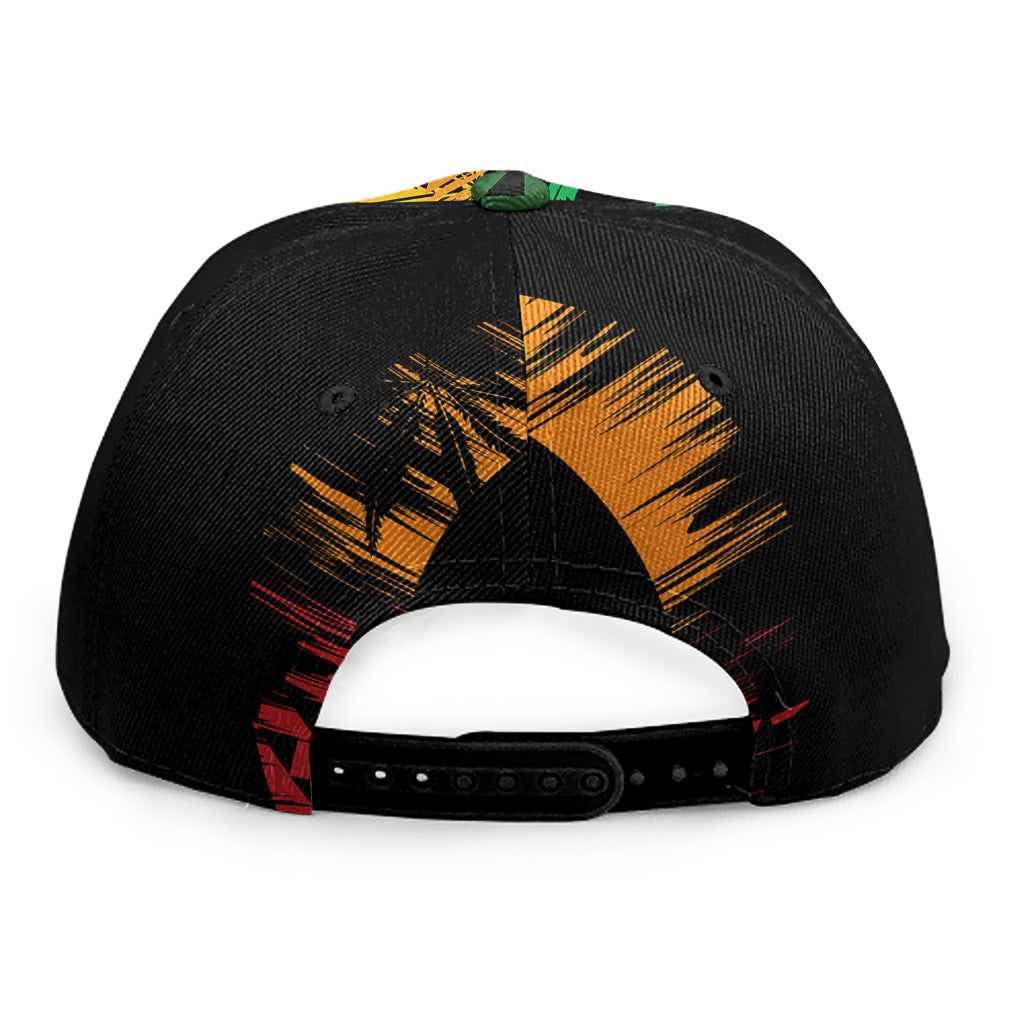 Rasta Peace Sign Print Snapback Cap