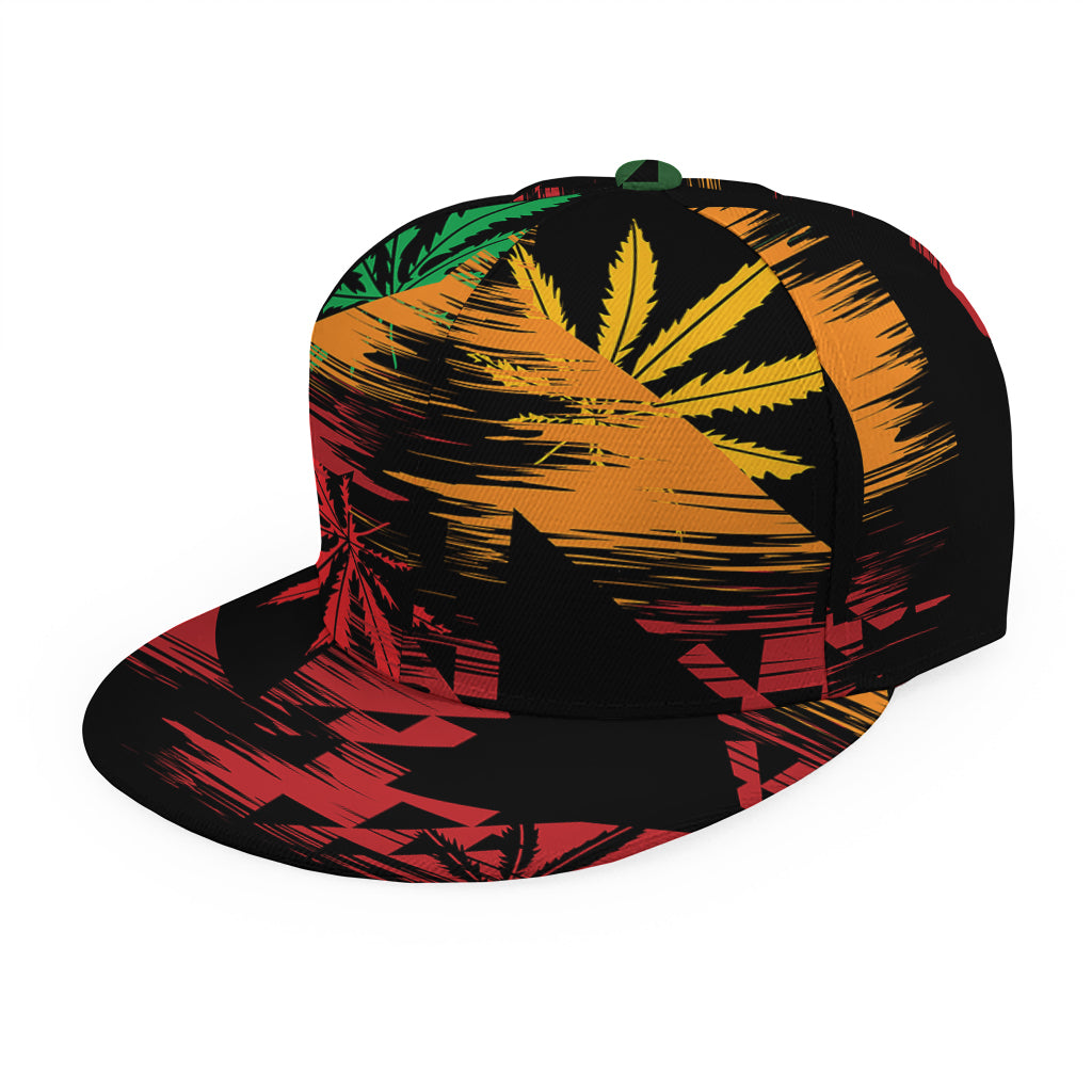 Rasta Peace Sign Print Snapback Cap