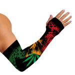 Rasta Peace Sign Print Sun Protection Arm Sleeves