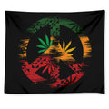 Rasta Peace Sign Print Tapestry