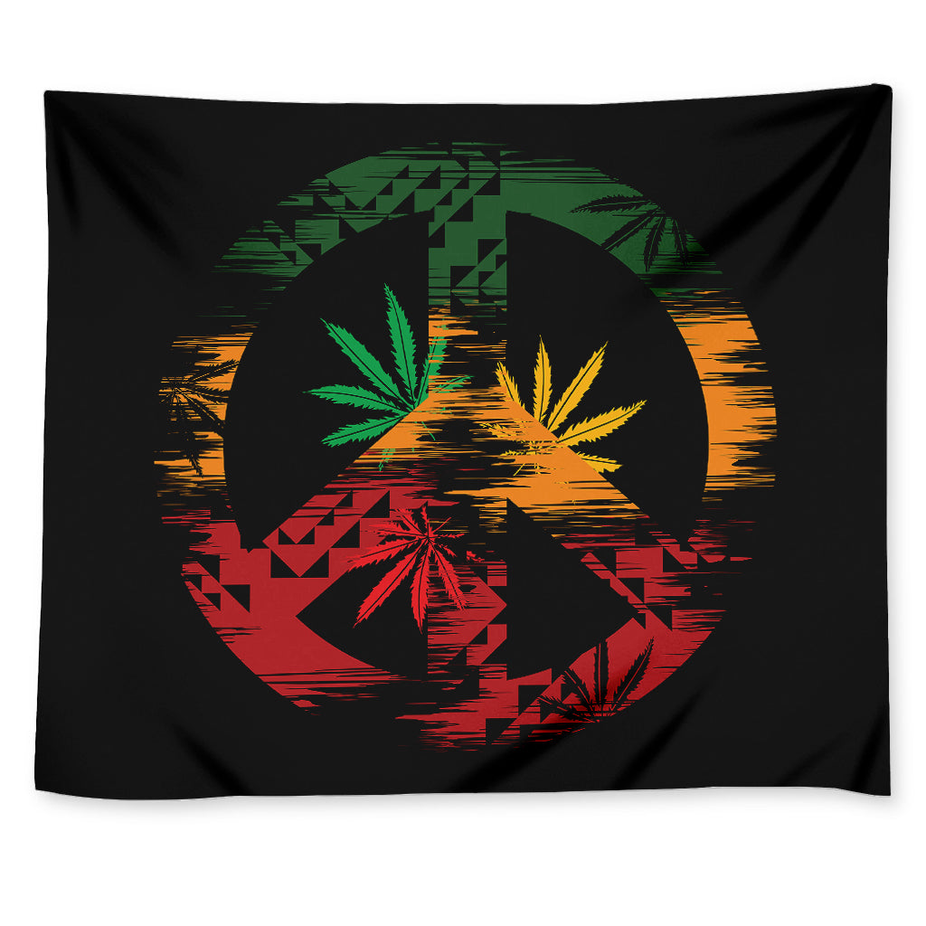 Rasta Peace Sign Print Tapestry