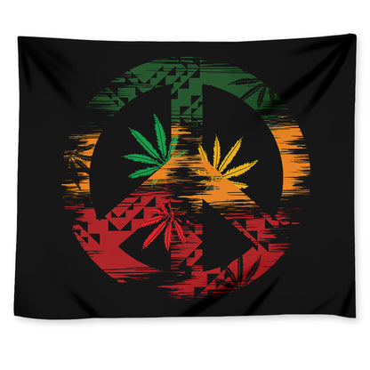 Rasta Peace Sign Print Tapestry