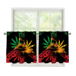 Rasta Peace Sign Print Tier Curtains