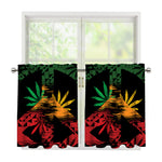 Rasta Peace Sign Print Tier Curtains