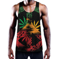 Rasta Peace Sign Print Men's Workout Tank Top