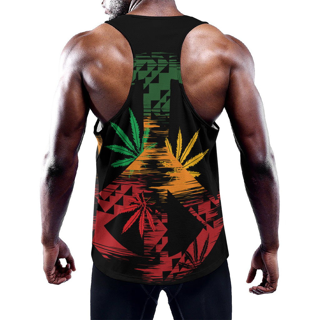 Rasta Peace Sign Print Training Tank Top