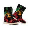 Rasta Peace Sign Print Winter Boots