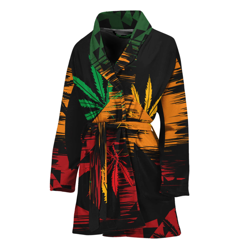 Rasta Peace Sign Print Women's Bathrobe