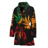 Rasta Peace Sign Print Women's Bathrobe