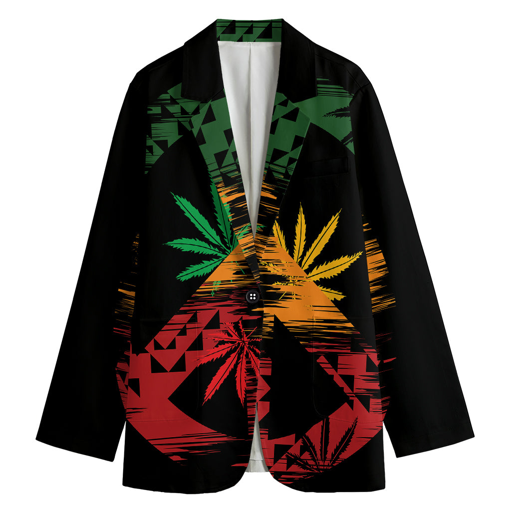 Rasta Peace Sign Print Women's Blazer