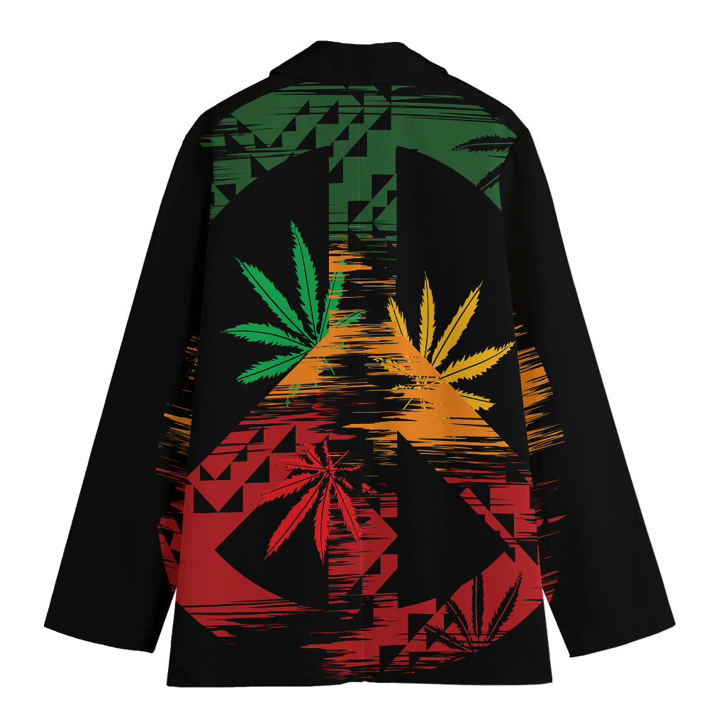 Rasta Peace Sign Print Women's Blazer