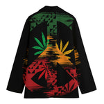 Rasta Peace Sign Print Women's Cotton Blazer